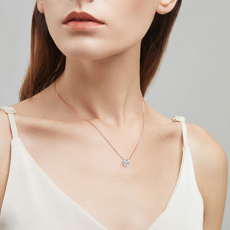 Colar Clássico Feminino em Prata 925 com Zircônia